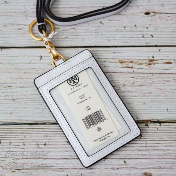 NWT Tory Burch Emerson Patent Leather Lanyard in Optic White - Picture 2 of 5